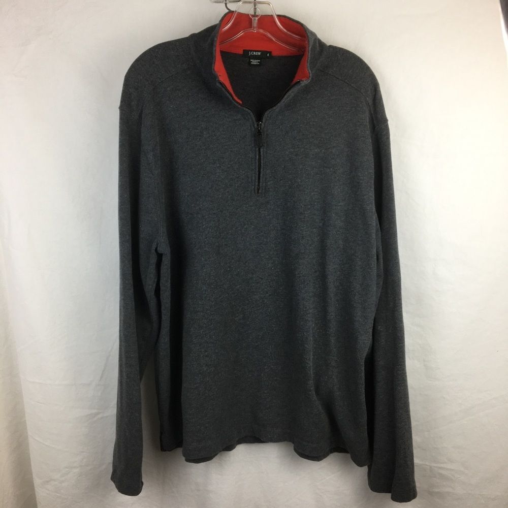 J Crew Gray Long Sleeve Quarter Zip Sweater XL